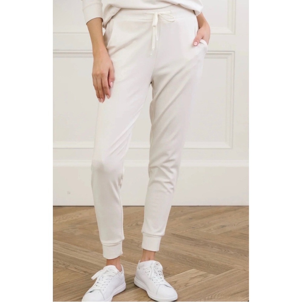 Cozy Earth Ultra-Soft Bamboo Jogger Pants Cream Ivory XXL NWT